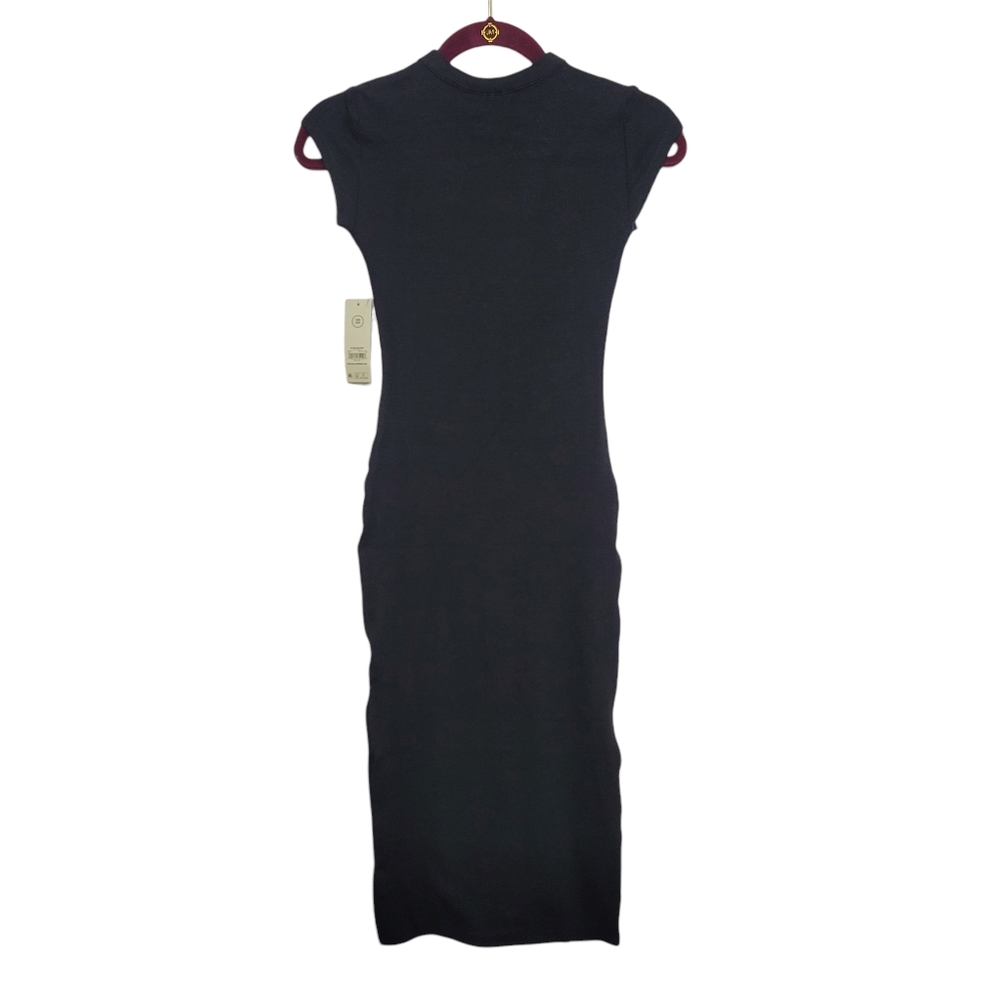 No Boundaries Black Ribbed Crewneck Midi Dress XXS - Picture 10 of 16